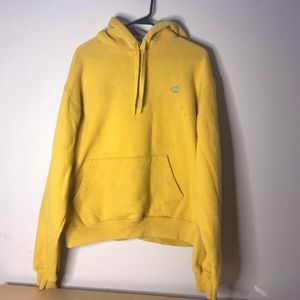 Gold-Yellow (Grey Logo) Large Champion Hoodie